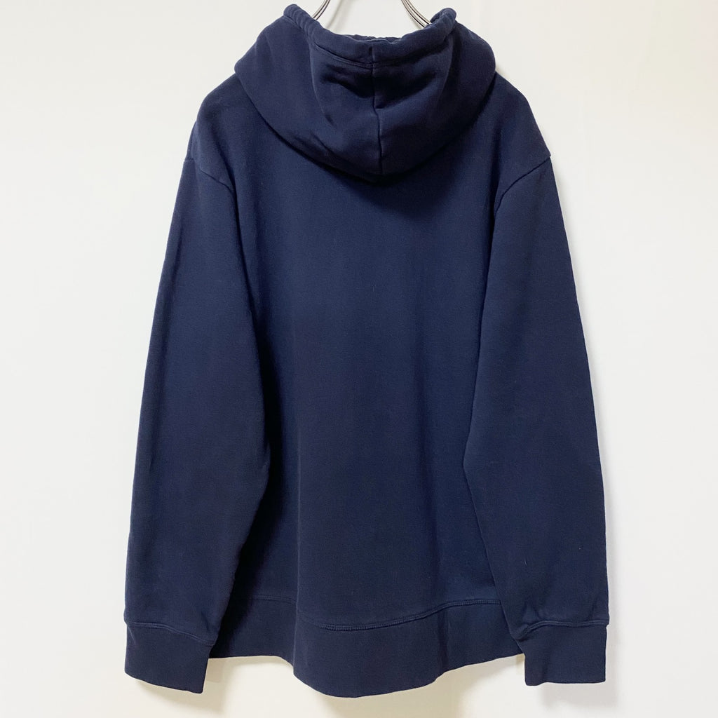 Reebok　リーボック　スウェットパーカー/フーディー　デカロゴ　紺　ネイビー　Sサイズ　古着