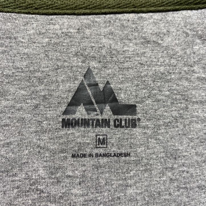 古着 used　MOUNTAIN CLUB　長袖ロゴ刺繍スウェット　トレーナー　ハーフジップ　TSCO　カーキ　秋冬服　Mサイズ