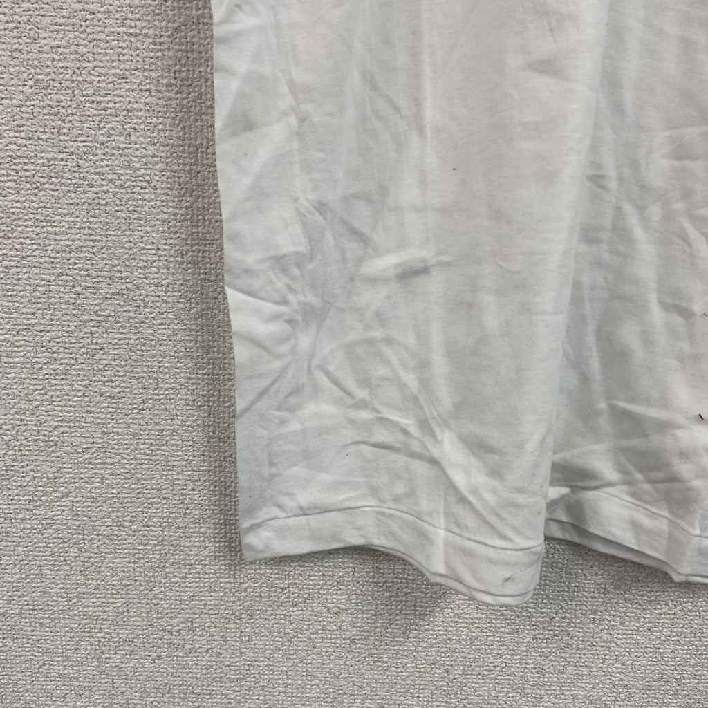 半袖プリントＴシャツ　フジテレビジョン　会社ロゴ　シングルステッチ　白　ホワイト　Fサイズ　古着