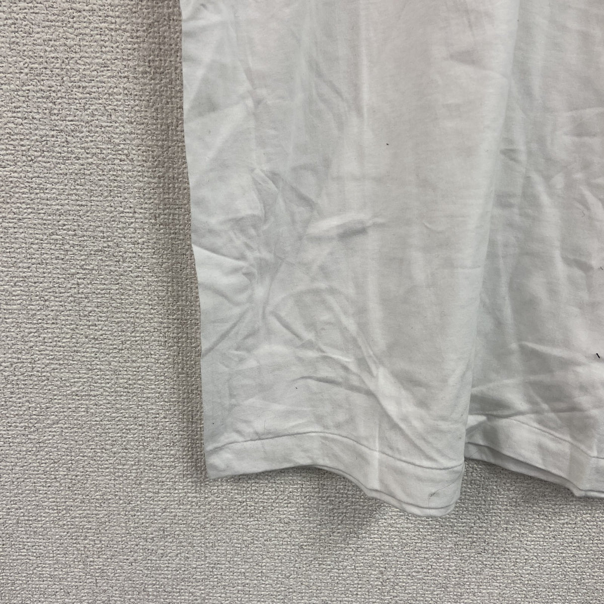 半袖プリントＴシャツ　フジテレビジョン　会社ロゴ　シングルステッチ　白　ホワイト　Fサイズ　古着