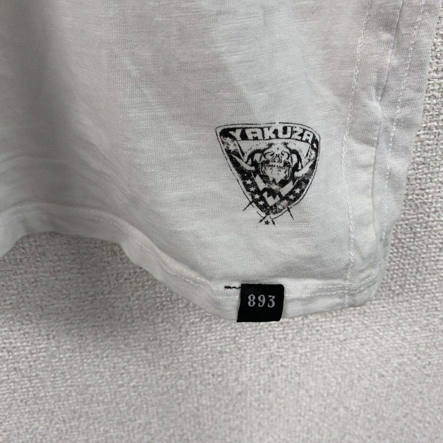 YAKUZA　半袖プリントTシャツ　白　ホワイト　Lサイズ