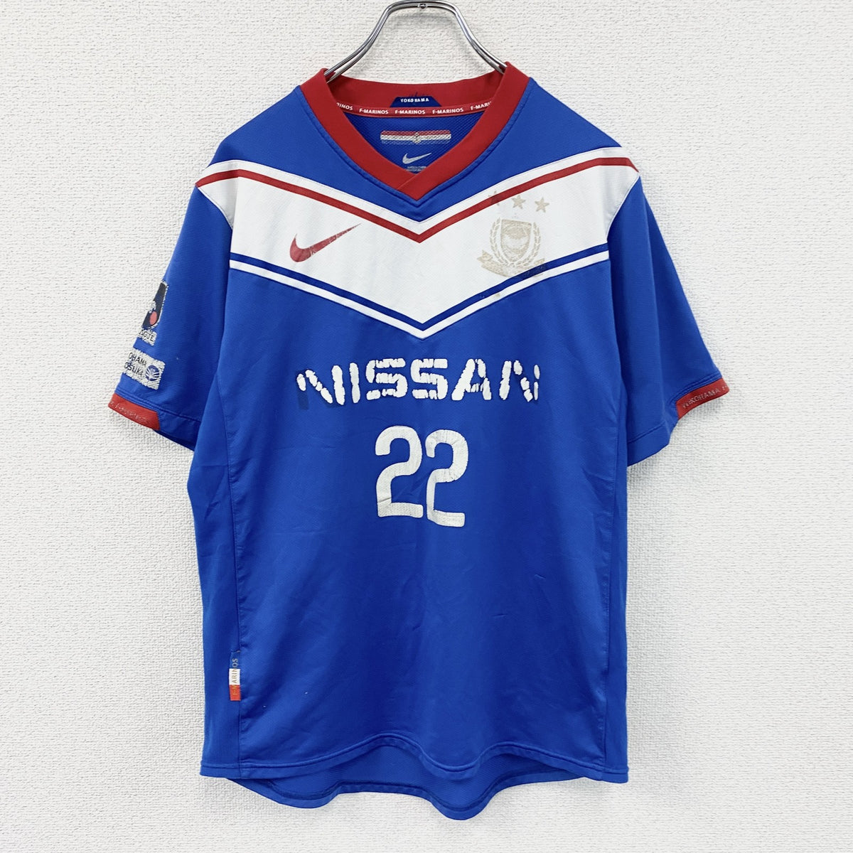 00s　NIKE　ナイキ　中澤佑二　半袖プリントTシャツ　ユニフォーム　青　ブルー　Lサイズ カットソー メンズ ポリエステル 古着