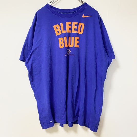 古着 used　NIKE　ナイキ　DRI‐FIT　半袖クルーネックロゴプリントTシャツ　BLEED BLUE　青　XXLサイズ