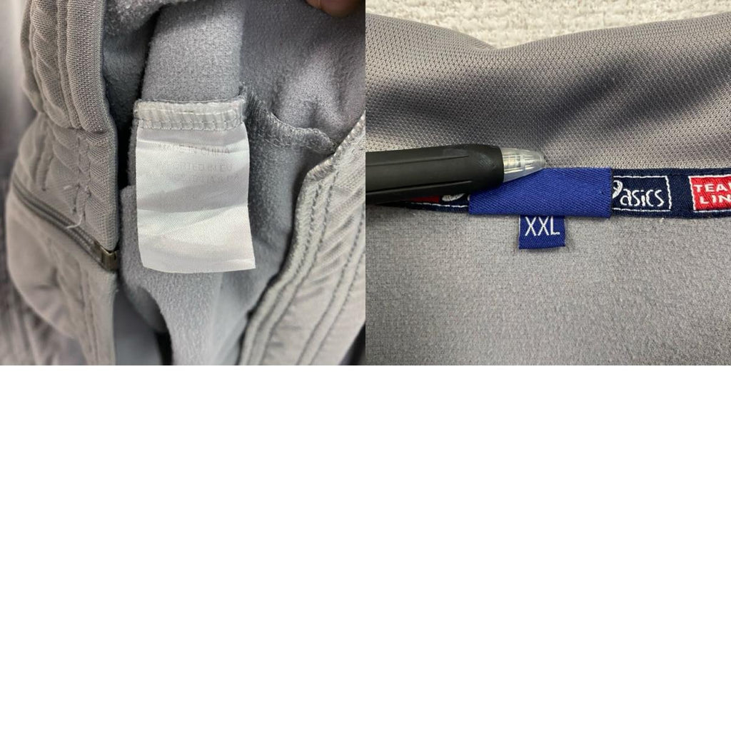asics　アシックス　トラックジャケット/ジャージ　灰色　グレー　2XLサイズ　古着