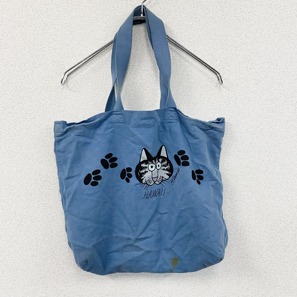 KLIBAN CAT　クリバンキャット　トートバッグ　青　ブルー　古着