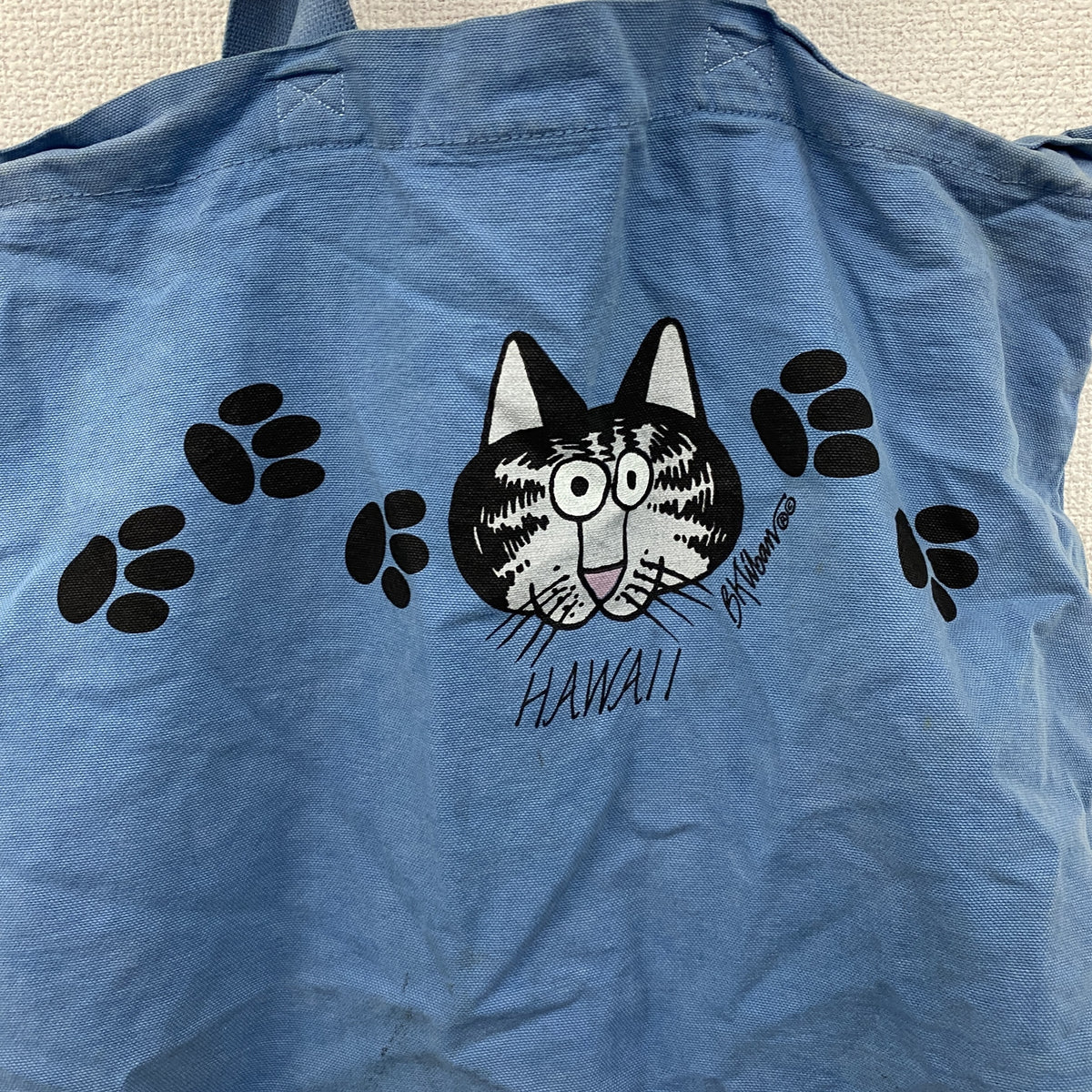 KLIBAN CAT　クリバンキャット　トートバッグ　青　ブルー　古着