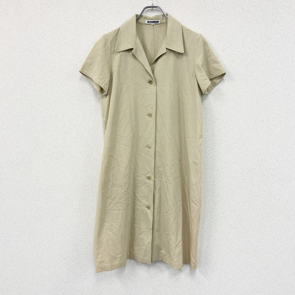 JIL SANDER　ジルサンダー　シャツワンピース　ベージュ　50サイズ　古着