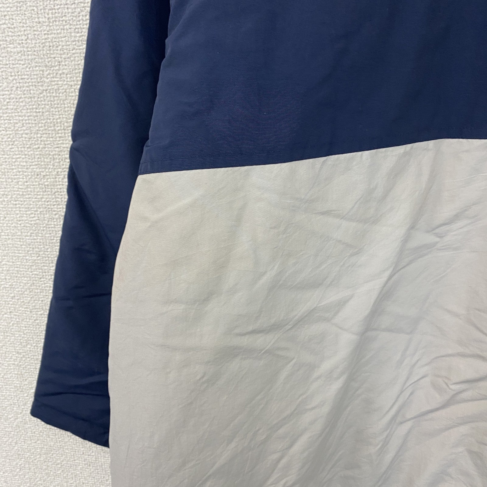BIG ICE　アノラックパーカー　刺繍ロゴ　紺　ネイビー　白　ホワイト　XLサイズ　古着