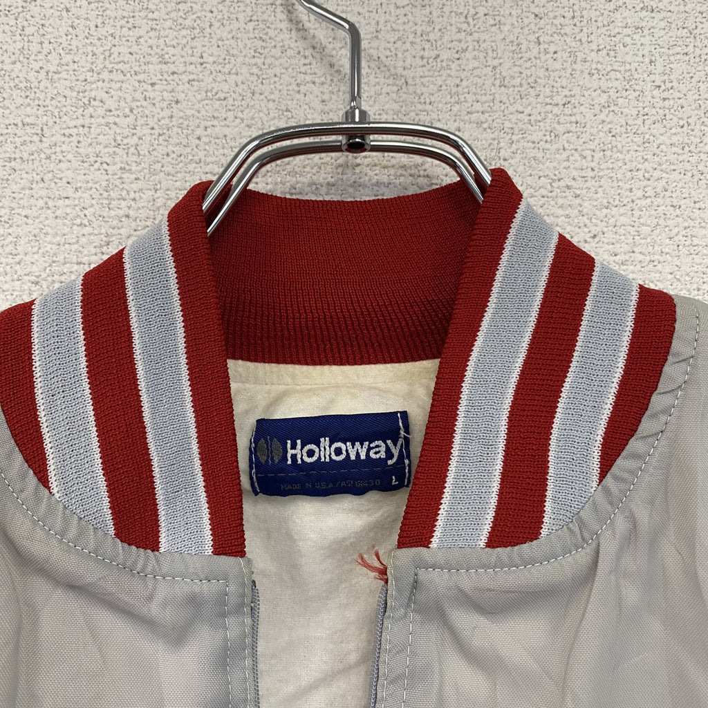 ～90s　Holloway　ホロウェイ　ハーフジップナイロンプルオーバージャケット　灰色　グレー　Lサイズ　　ヴィンテージ　古着