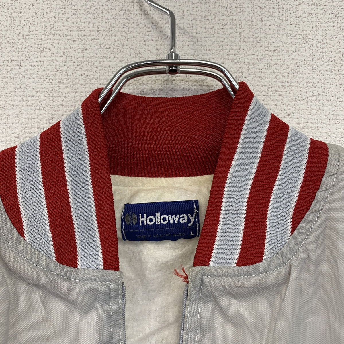 ～90s　Holloway　ホロウェイ　ハーフジップナイロンプルオーバージャケット　灰色　グレー　Lサイズ　　ヴィンテージ　古着