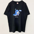 Oren　半袖アニマルプリントTシャツ　クジラ　キャラクター　クルーネック　黒　ブラック　XLサイズ　古着