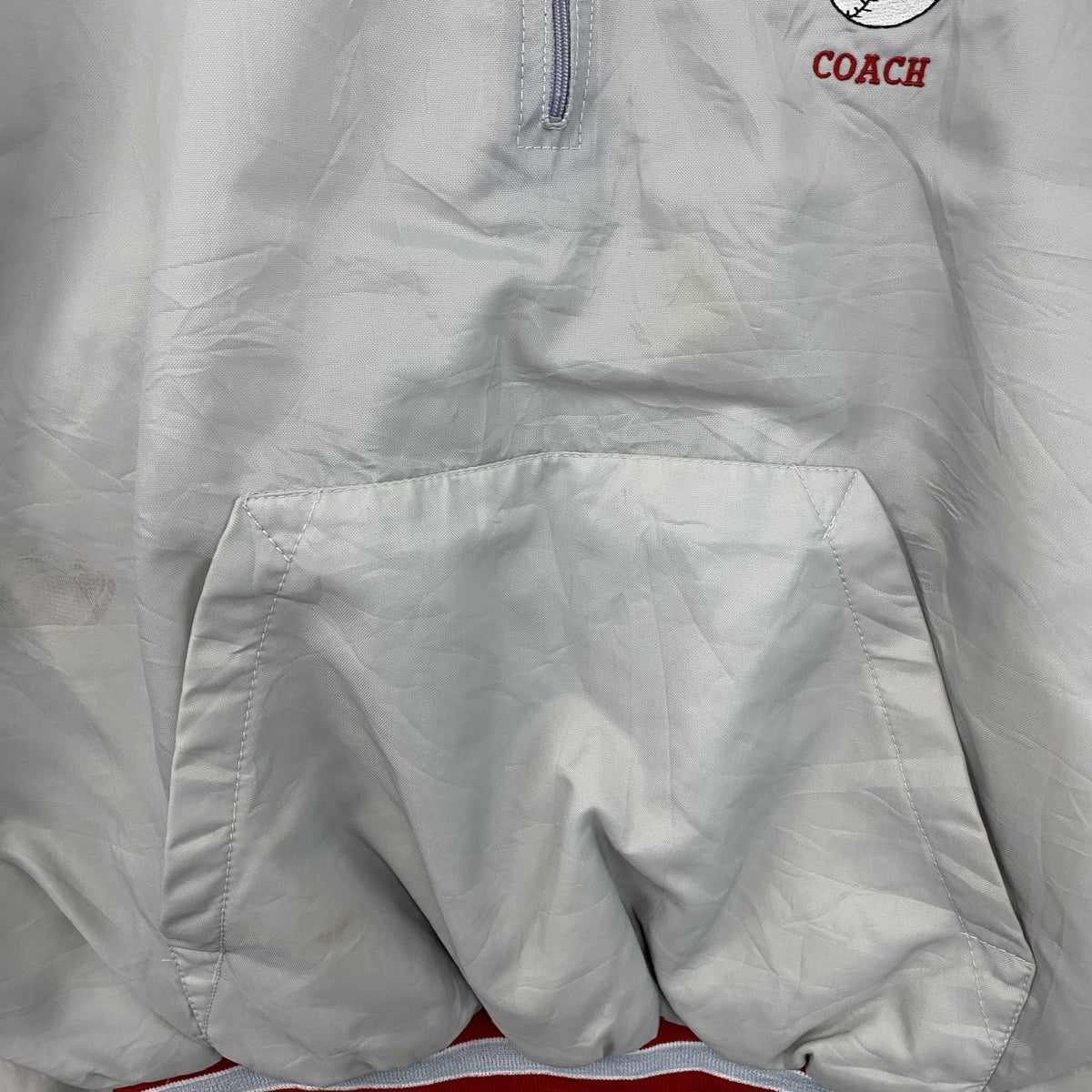 ～90s　Holloway　ホロウェイ　ハーフジップナイロンプルオーバージャケット　灰色　グレー　Lサイズ　　ヴィンテージ　古着