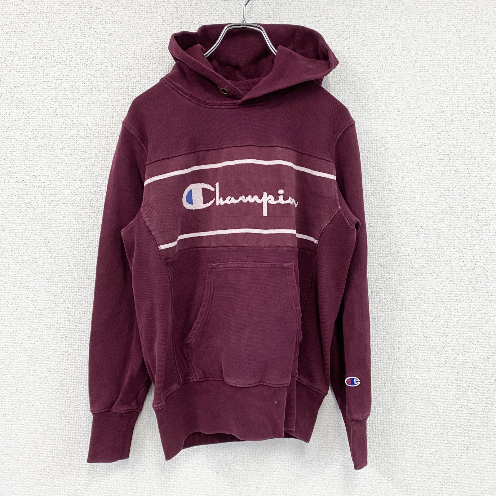 Champion　チャンピオン　リバースウィーブ　スウェットパーカー/フーディー　単色タグ　復刻　カシスレッド　Sサイズ　古着