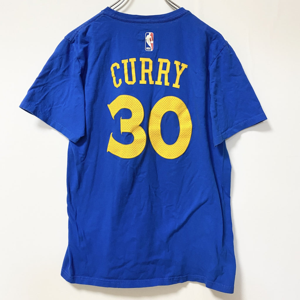 Adidas　アディダス　半袖クルーネックデザインプリントTシャツ　青　ブルー　GOLDEN WARRIORS　Mサイズ　古着