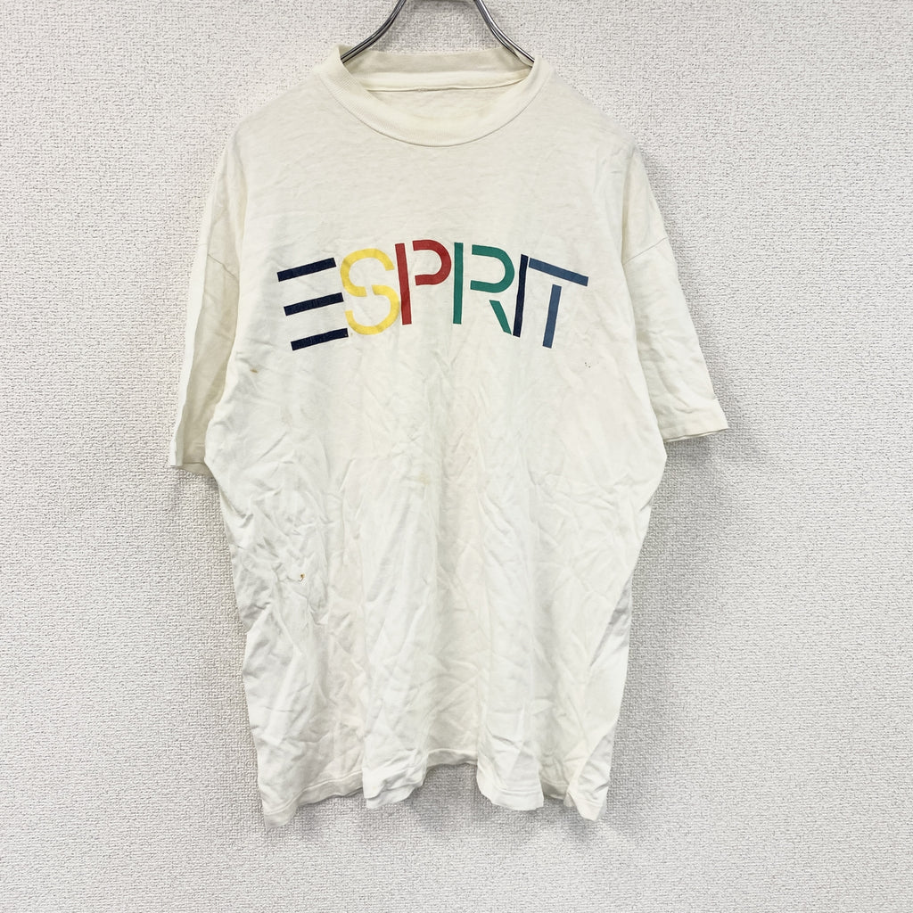 ESPRIT　エスプリ　半袖プリントTシャツ　白　ホワイト　シングルステッチ　ヴィンテージ　古着
