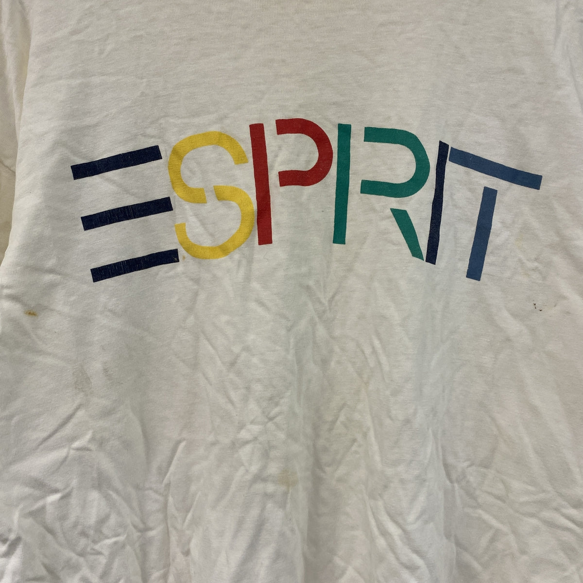 ESPRIT　エスプリ　半袖プリントTシャツ　白　ホワイト　シングルステッチ　ヴィンテージ　古着
