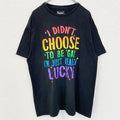 SPENCER’S　半袖英字プリントデザインTシャツ　クルーネック　黒　ブラック　春夏服　XLサイズ　古着