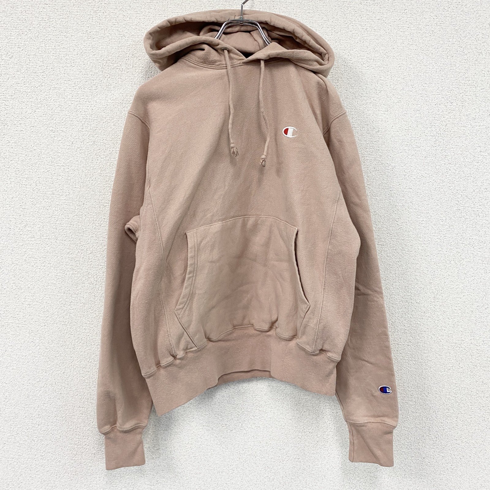 Champion　チャンピオン　リバースウィーブ　スウェットパーカー/フーディー　ヘビーウェイト　現行　ピンクベージュ　Sサイズ　古着