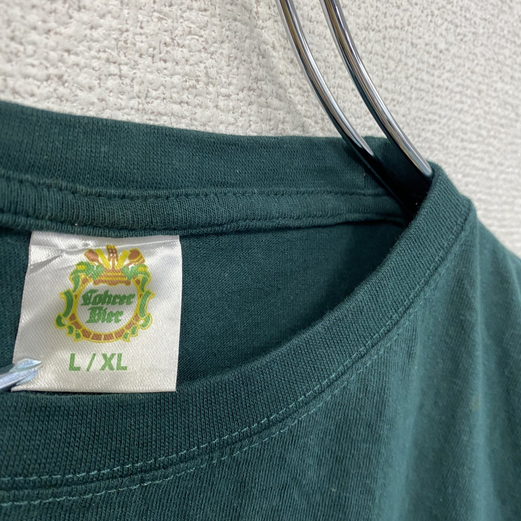 Lohrer Bier　半袖プリントTシャツ　ワンポイント　緑　グリーン　L/XLサイズ　古着