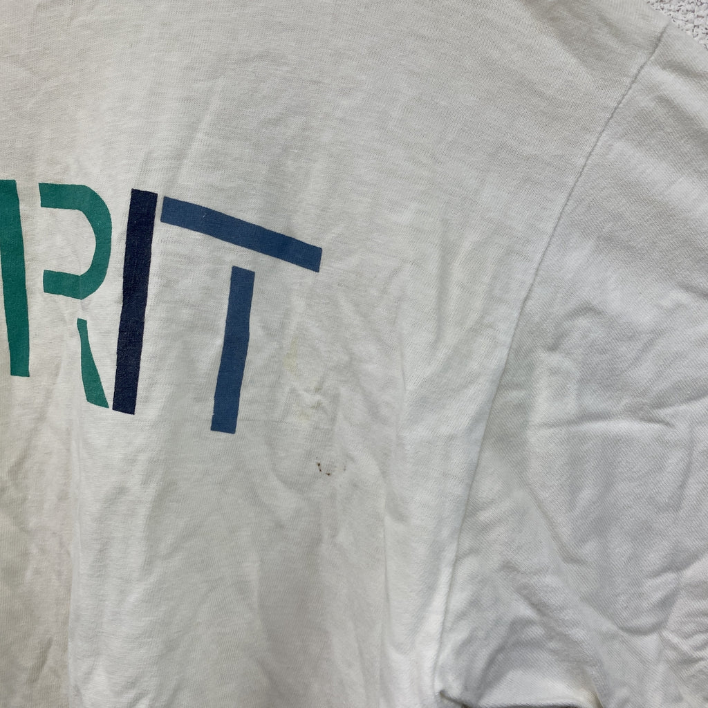 ESPRIT　エスプリ　半袖プリントTシャツ　白　ホワイト　シングルステッチ　ヴィンテージ　古着