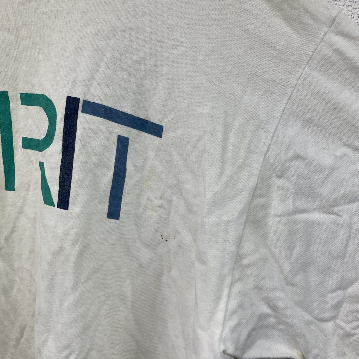 ESPRIT　エスプリ　半袖プリントTシャツ　白　ホワイト　シングルステッチ　ヴィンテージ　古着