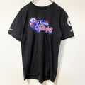 Adidas　アディダス　半袖クルーネックデザインプリントTシャツ　黒　ブラック　Texas　バレーボール　Mサイズ　古着