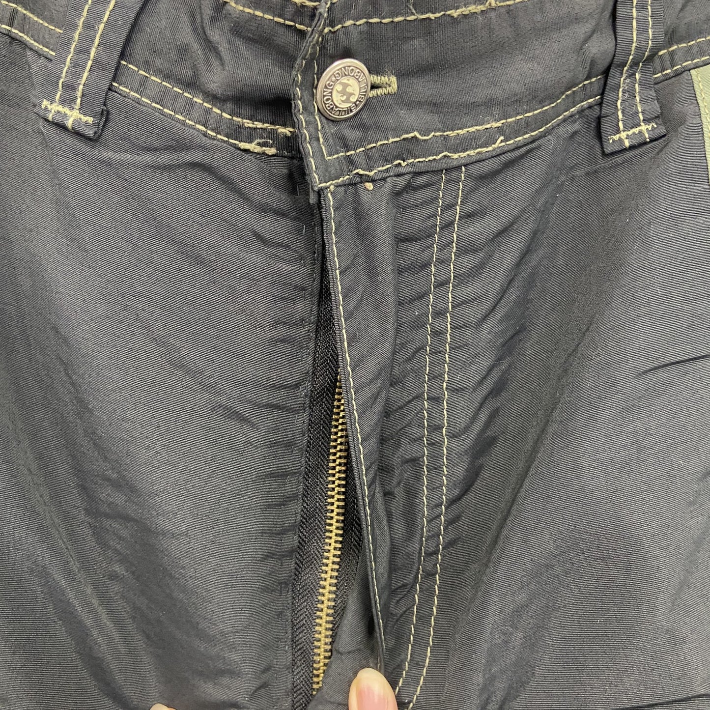 90s　Billabong　ナイロンパンツ　スキーウェア　ヴィンテージ　ファスナーポケット　黒　ブラック　Lサイズ