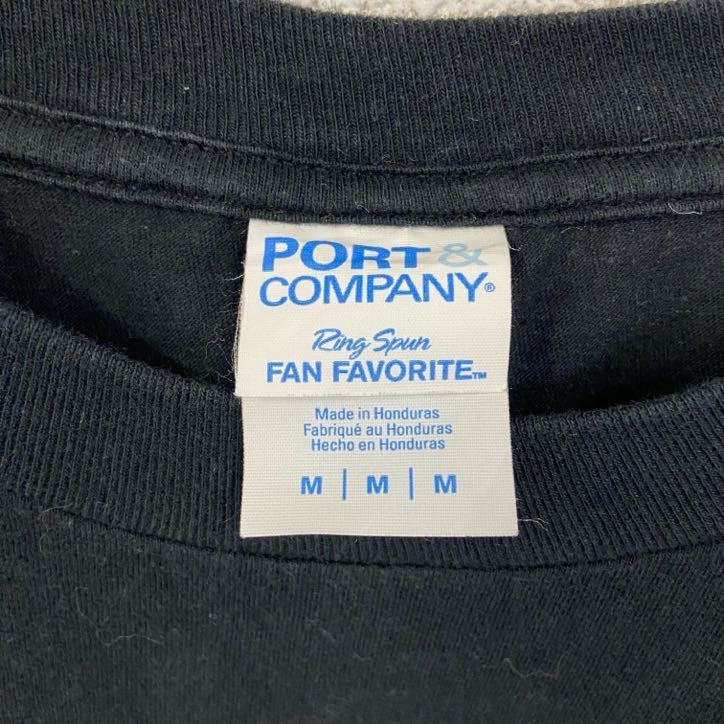 PORT&COMPANY　半袖プリントクルーネックTシャツ　NGHL　ホッケー　スポーツ　黒　ブラック　Mサイズ　古着