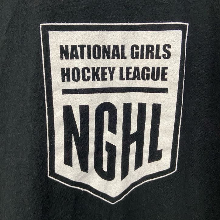 PORT&COMPANY　半袖プリントクルーネックTシャツ　NGHL　ホッケー　スポーツ　黒　ブラック　Mサイズ　古着