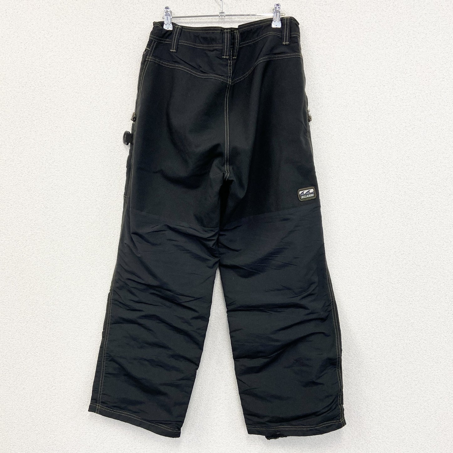 90s　Billabong　ナイロンパンツ　スキーウェア　ヴィンテージ　ファスナーポケット　黒　ブラック　Lサイズ