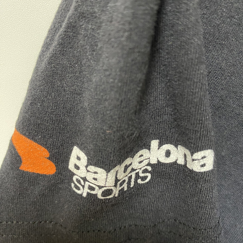 Adidas　アディダス　半袖クルーネックデザインプリントTシャツ　黒　ブラック　Texas　バレーボール　Mサイズ　古着