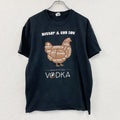 00s　PORT&COMPANY　半袖プリントTシャツ　アニマルT　ニワトリ　ヴィンテージ　黒　ブラック　Lサイズ　古着