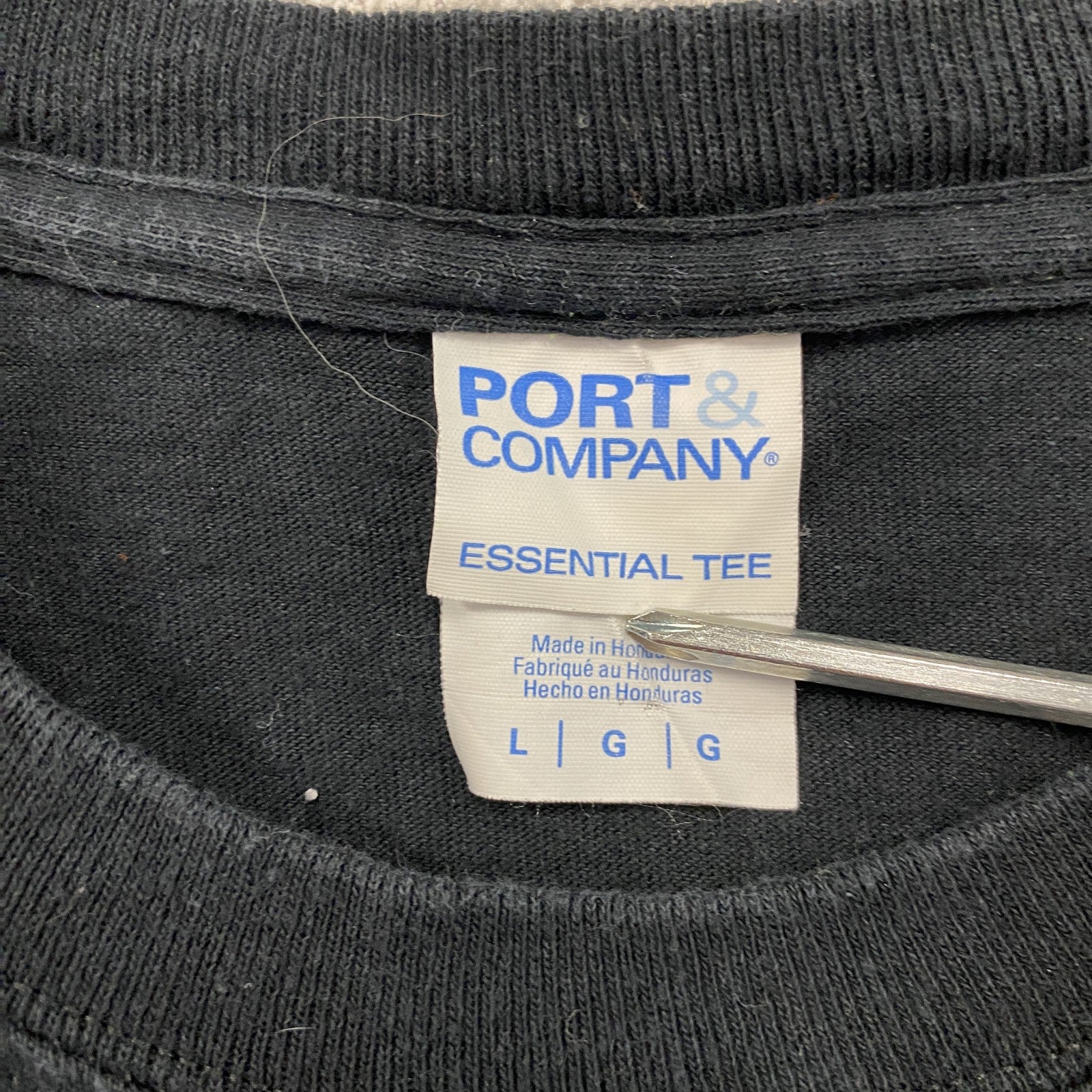 00s　PORT&COMPANY　半袖プリントTシャツ　アニマルT　ニワトリ　ヴィンテージ　黒　ブラック　Lサイズ　古着