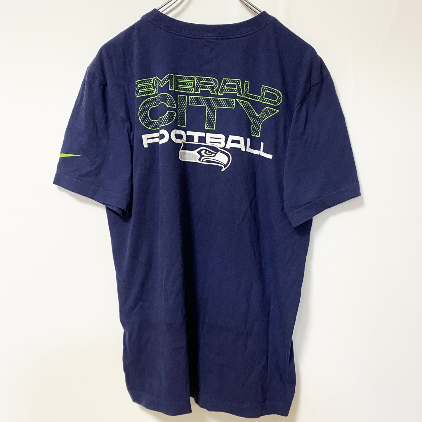 古着 used　THE NIKE TEE　ナイキ　半袖クルーネックデザインプリントTシャツ　ネイビー　Mサイズ