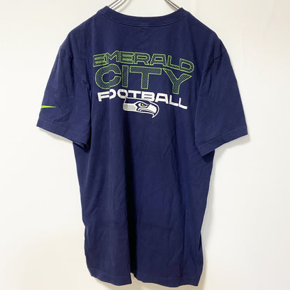 古着 used　THE NIKE TEE　ナイキ　半袖クルーネックデザインプリントTシャツ　ネイビー　Mサイズ