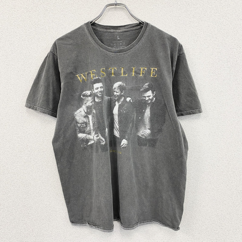 Westlife　ウエストライフ　半袖バンドTシャツ　ツアーT　ダークグレー　Lサイズ　古着