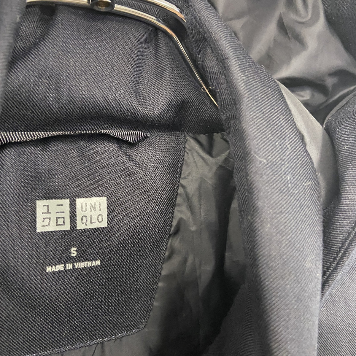 UNIQLO　ユニクロ　ハイブリッドダウンコート　黒　ブラック　Sサイズ　古着