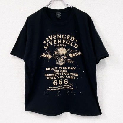 AVENGRD SEVERNFOLD　半袖プリントTシャツ　ドクロ　黒　ブラック　XXLサイズ