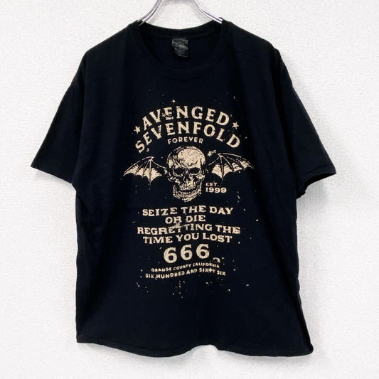 AVENGRD SEVERNFOLD　半袖プリントTシャツ　ドクロ　黒　ブラック　XXLサイズ