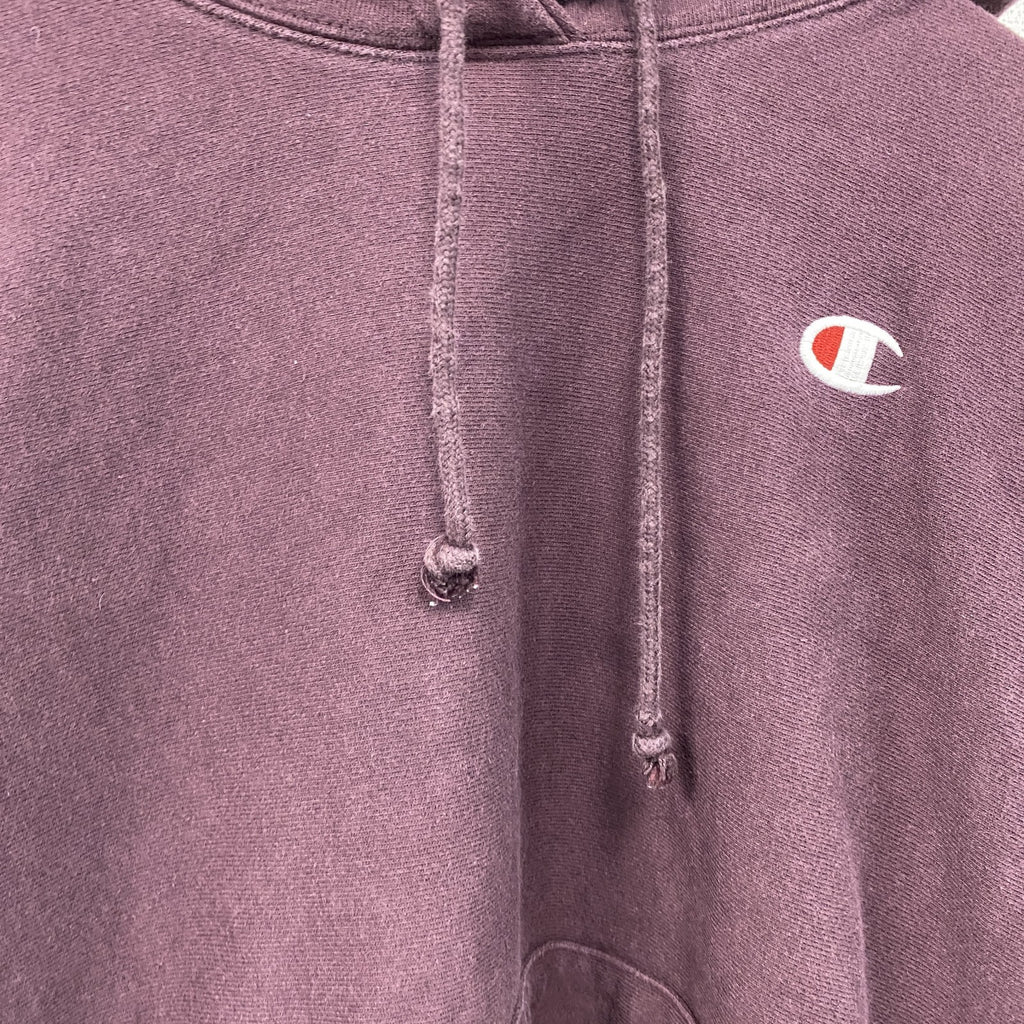 Champion　チャンピオン　リバースウィーブ　スウェットパーカー/フーディー　刺繍ロゴ　現行　深紫　ディープパープル　Lサイズ　古着