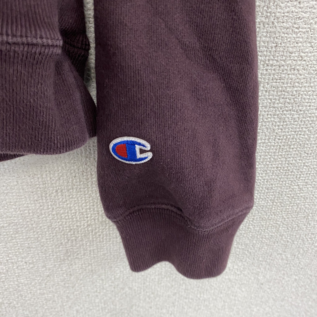 Champion　チャンピオン　リバースウィーブ　スウェットパーカー/フーディー　刺繍ロゴ　現行　深紫　ディープパープル　Lサイズ　古着