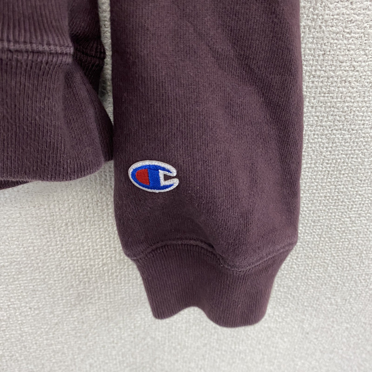 Champion　チャンピオン　リバースウィーブ　スウェットパーカー/フーディー　刺繍ロゴ　現行　深紫　ディープパープル　Lサイズ　古着
