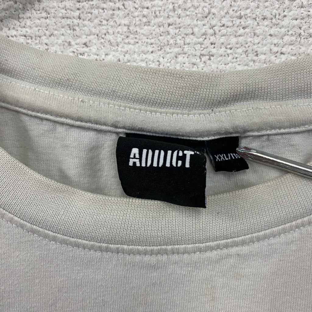 Addict　アディクト　Sean Morris　ショーンモーリス　半袖コラボプリントTシャツ　白　ホワイト　2XLサイズ　古着