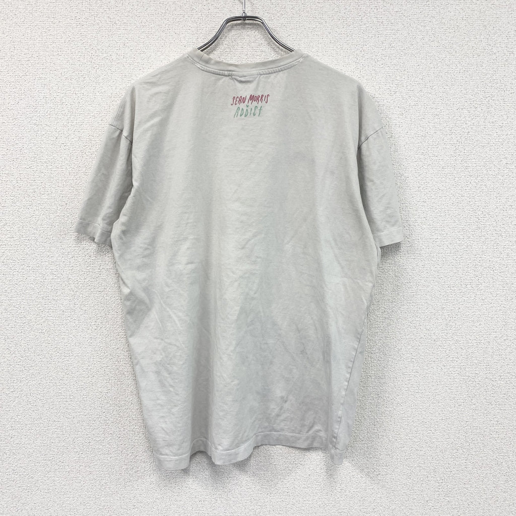 Addict　アディクト　Sean Morris　ショーンモーリス　半袖コラボプリントTシャツ　白　ホワイト　2XLサイズ　古着