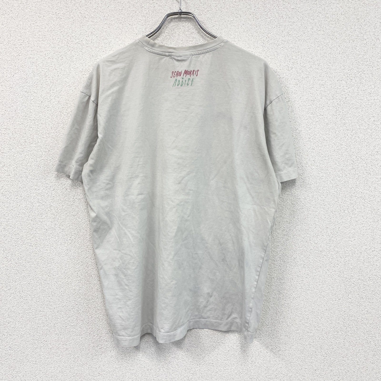 Addict　アディクト　Sean Morris　ショーンモーリス　半袖コラボプリントTシャツ　白　ホワイト　2XLサイズ　古着