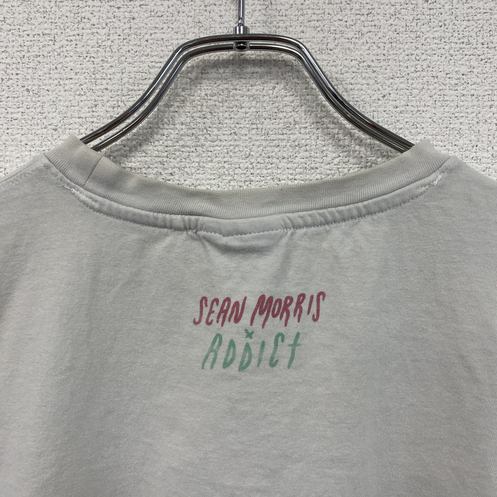 Addict　アディクト　Sean Morris　ショーンモーリス　半袖コラボプリントTシャツ　白　ホワイト　2XLサイズ　古着