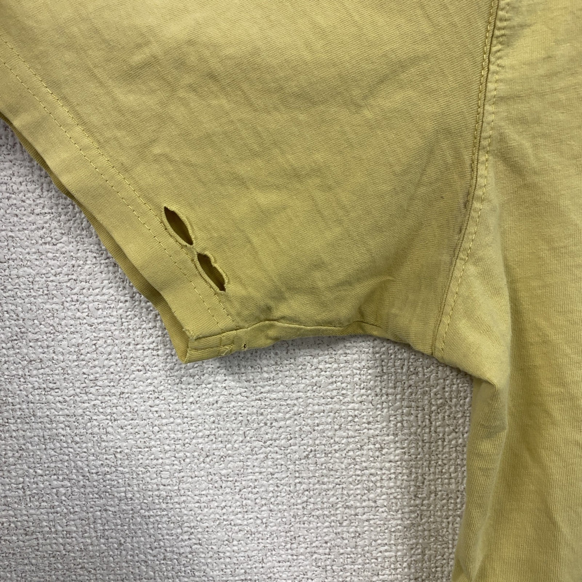 OBSCENE CLOTHING　半袖プリントTシャツ　人物T　フェード　黄色　イエロー　XLサイズ　古着