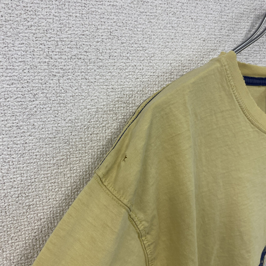 OBSCENE CLOTHING　半袖プリントTシャツ　人物T　フェード　黄色　イエロー　XLサイズ　古着