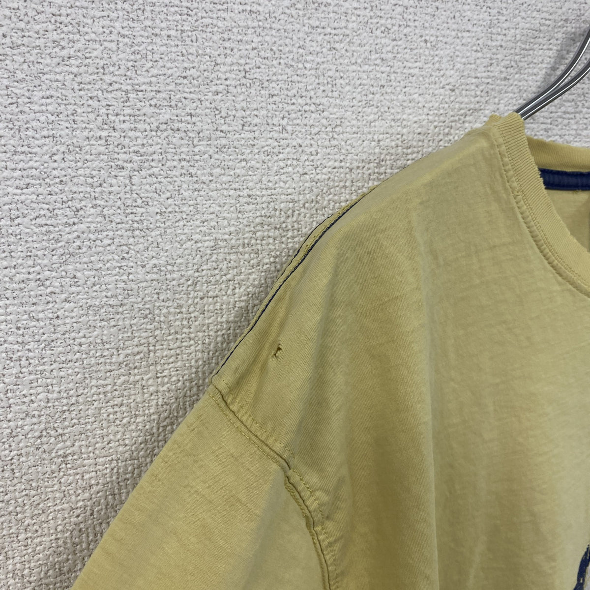 OBSCENE CLOTHING　半袖プリントTシャツ　人物T　フェード　黄色　イエロー　XLサイズ　古着
