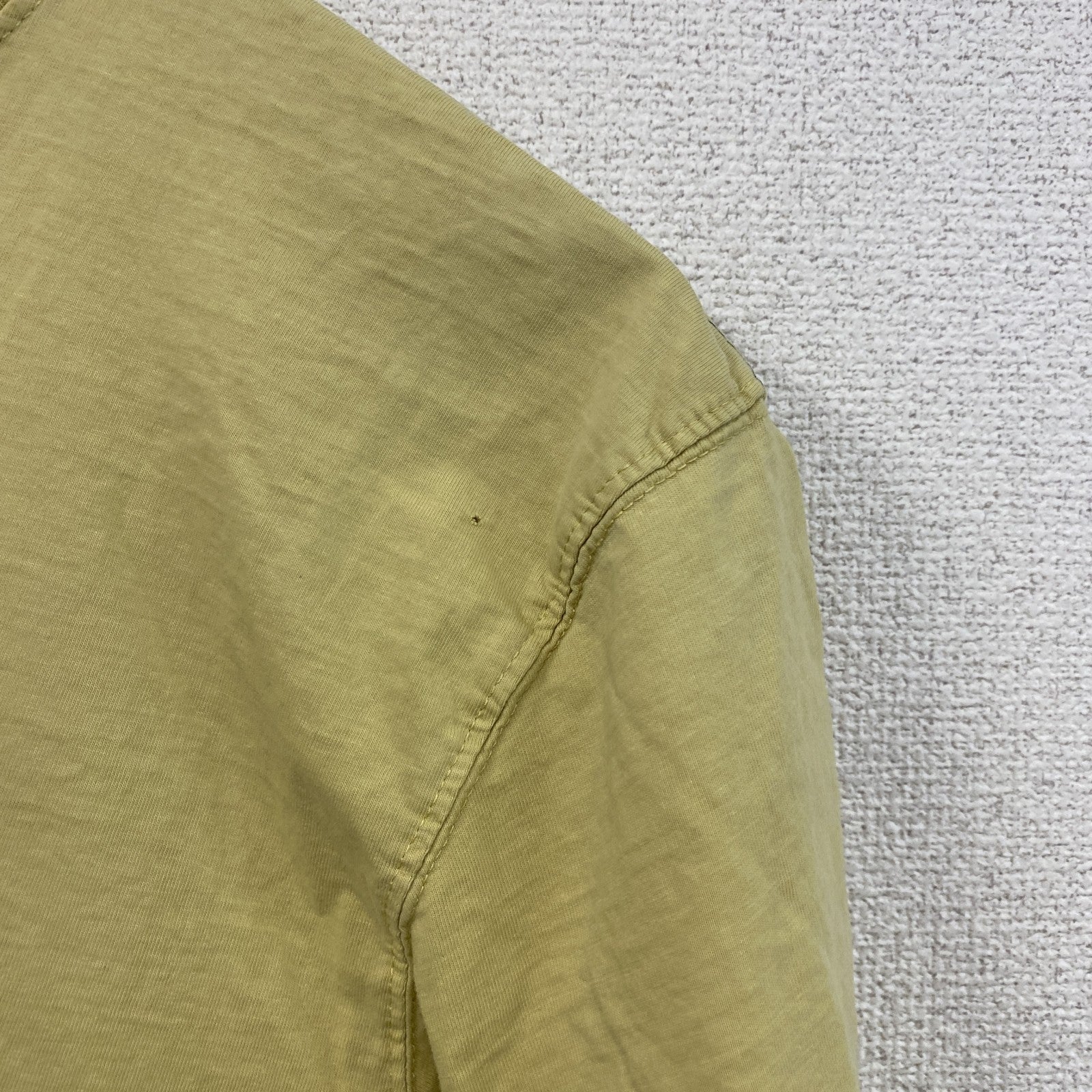 OBSCENE CLOTHING　半袖プリントTシャツ　人物T　フェード　黄色　イエロー　XLサイズ　古着